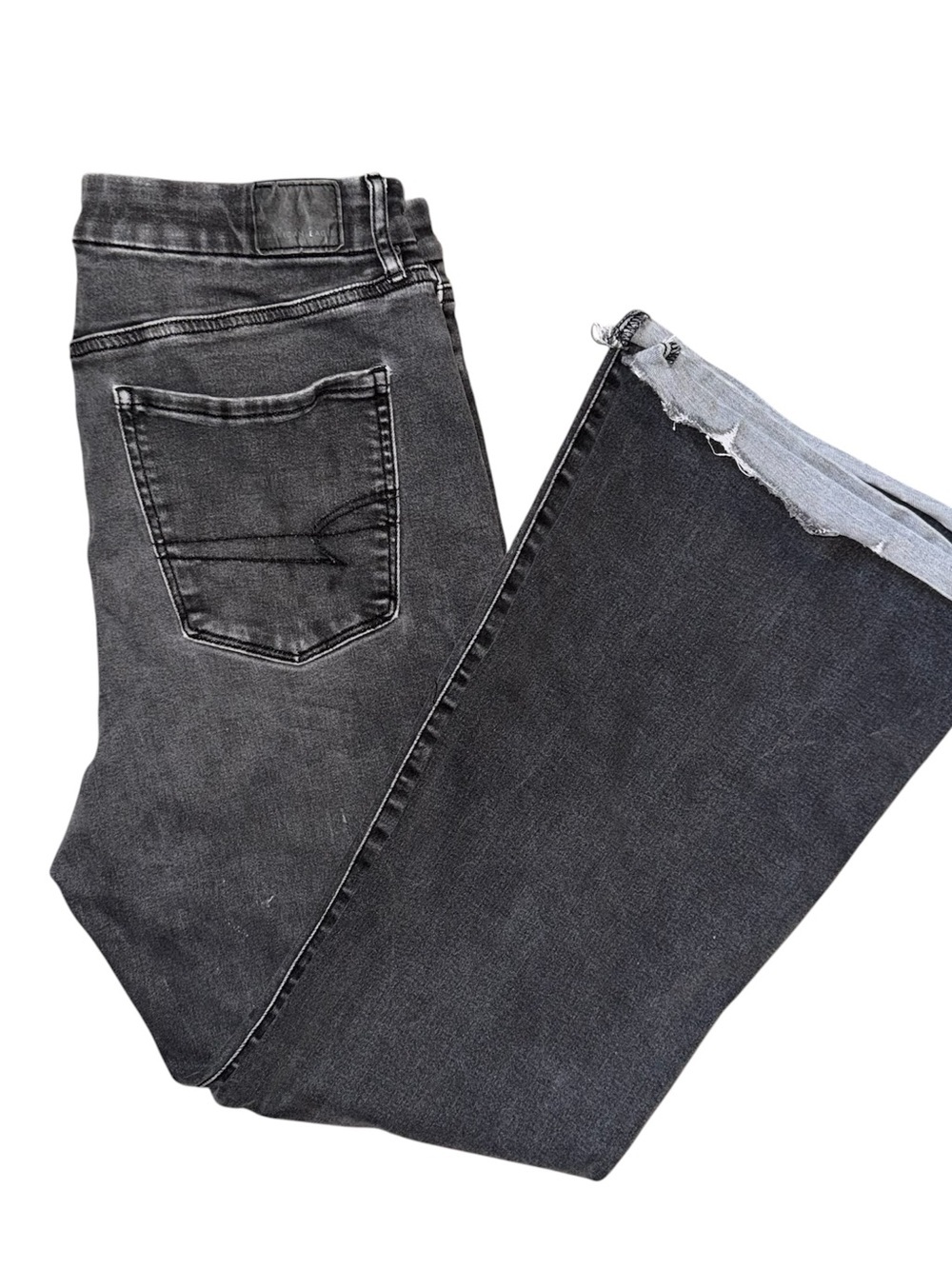 American Eagle black high-rise Flare leg jeans size 14 - Picture 2 of 12